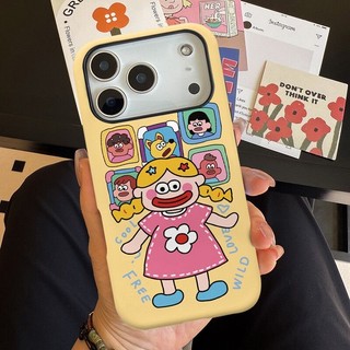 Ốp bảo vệ bé gái miệng lớn cho iPhone 11 12promax 13pro15pro 15promax 14 14promax 14pro 16 pro max 16 plus 17 17promax ốp lưng hai trong một