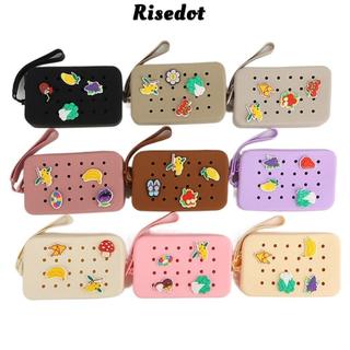 Hộp đựng thẻ RISEDOT, Ví đựng tiền xu bằng silicon, Túi thay đổi DIY đa chức năng có dây kéo