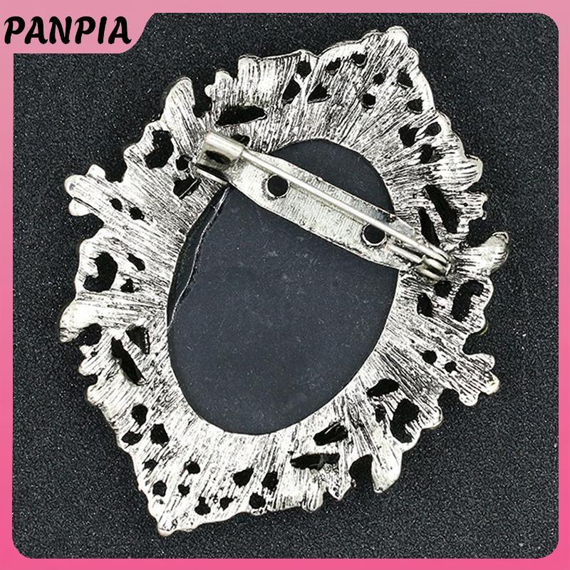 PNPIA- Kim Cương Giả Pha Lê Cameo Vintage Trâm Cài Nữ Hoàng Cameo Vẻ Đẹp