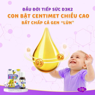 LineaBon Vitamin D3 K2 10ml Vitamin Hấp Thụ Canxi Giúp Bé Ngủ Ngon Tăng Chiều Cao Hàng Chính Hãng - Bibomart
