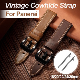 Dành Cho Panerai Vintage Da Bò Dây Đeo Đồng Hồ 18 / 20 / 22 / 24 / 26mm Phát Hành Nhanh Da Thật Chính Hãng Dây Đồng Hồ Thông Minh Vòng Tay Cho Nam Nữ Diver Phong Cách Retro