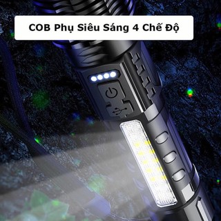 AIMVUKES Đèn pin A76 siêu sáng chiếu xa 300m có Zoom xa gần, chống nước IPX4, pin trâu 7 chế độ sáng
