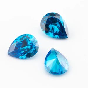 5A Biển Sâu Xanh Lê Cắt Cubic Zirconia 15 / 30 Chiếc 3x5mm ~ 10x12mm Rời CZ Đá Trang Sức DIY