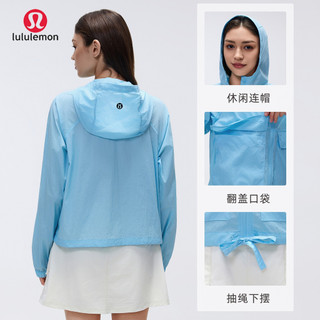 Lulu Ngoài Trời Nhẹ Chống Nắng Có Mũ Trùm Đầu Áo Cardigan Chống Thấm Nước Dài Tay Thoáng Khí Rời Thể Thao Áo Khoác Nữ