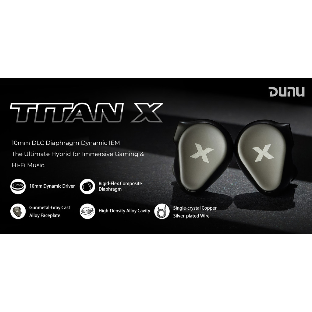 DUNU Titan X 10mm Dynamic Driver In-Ear Tai nghe hợp kim kim loại Vỏ 3,5mm / TypeC Mic Tai nghe cho Audiophile
