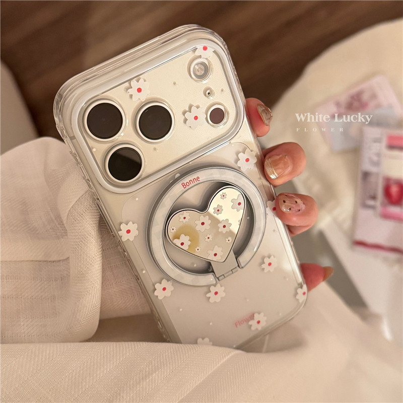 Ốp điện thoại TPU họa tiết hoa trắng cho iPhone 17 Pro Max