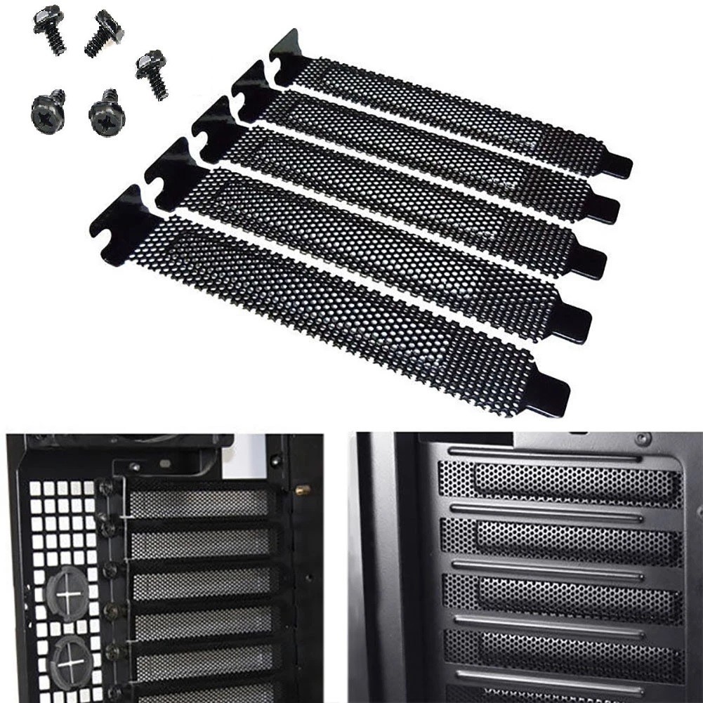 Thanh chắn Card VGA phía sau case chống bụi 5 miếng Kích thước: Dài 12cm，Miếng Chắn Khe PCI，Chống Bụi, Côn Trùng