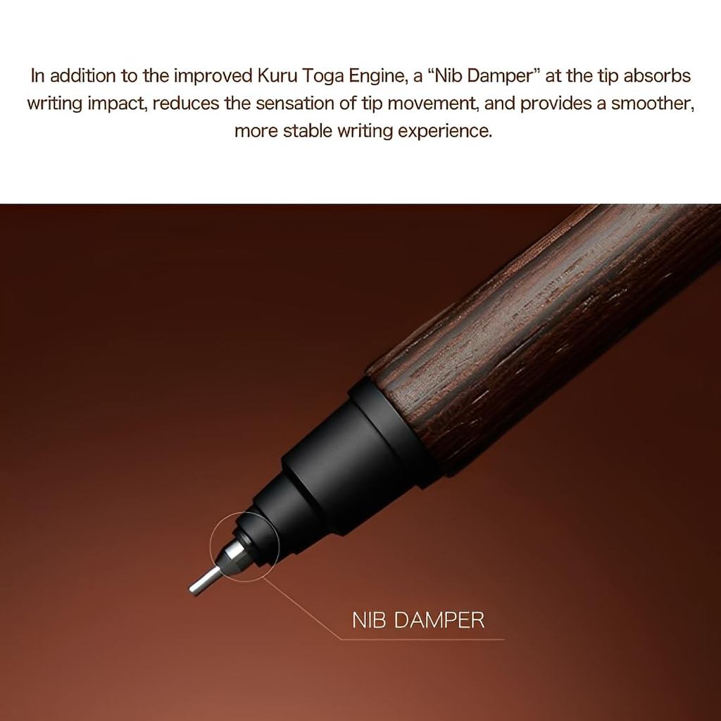 Uni KURUTOGA Wood Mechanical Pencil 0.5mm/Bút Chì Bấm Tự Xoay Ngòi/Vỏ Gỗ Wenge/Hàng Nhật Chính Hãng