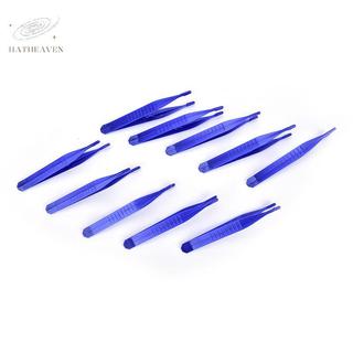 [hatheaven] 10 Nhíp sơ cứu y tế dùng một lần Nhíp nhựa nhỏ màu xanh đẹp