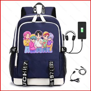 GC2 SAjA Ba Lô Bé Trai Cho Học Sinh In Dung Tích Lớn Đa Năng K-Pop Demon Hunters School Bag CG2
