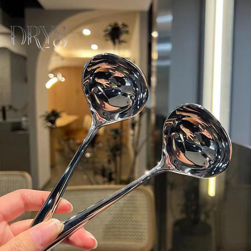 (TFT) Thìa Inox Thiên Tay Cầm Dài Thìa Canh Cho Lẩu Muỗng Nhà Bếp Bộ Đồ Ăn Nấu Ăn MỚI