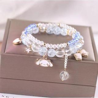 Vòng tay đính cườm pha lê hai lớp dành cho nữ Hoạt hình Cặp đôi Phong cách Dây tay Quà tặng cho người bạn thân nhất Sanrio Cinnamoroll Giai điệu của tôi Ngọt ngào JK Cô gái mềm mại Trang sức học sinh
