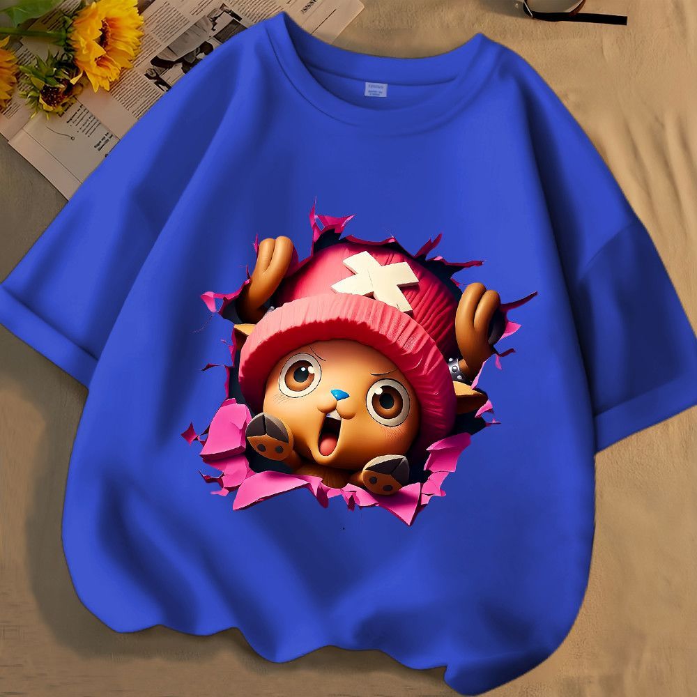 One Piece Chopper Hoạt Hình Trẻ Em Áo Anime Dễ Thương In Đồ Họa Thường Ngày Trang Phục Trường Học Mùa Hè