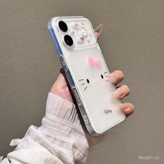 Ốp Điện Thoại Thích Hợp Cho iPhone Hồng KT Cat Cửa Sổ Lớn Thay Đổi Ngay Lập Tức Đến 17 Thích Hợp Cho iPhone17promax Ốp Điện Thoại 16 15 14p Chống Sốc 12 Mềm Bảo Vệ SG10