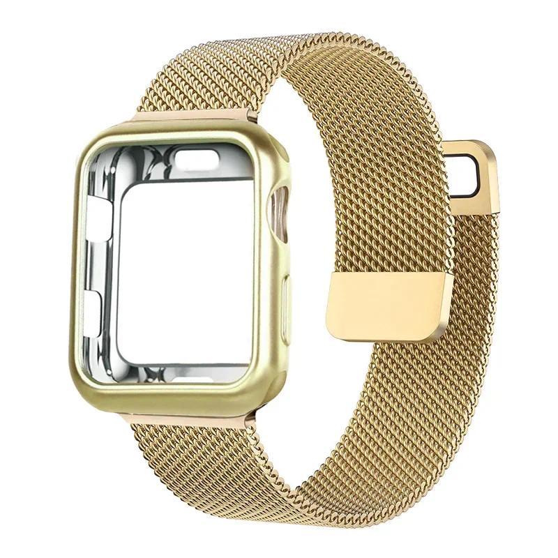 Dây đeo kim loại + vỏ TPU cho Apple Watch Series11 / 10 42mm 46mm 9 8 7 6 SE 41mm 40mm 44mm 45mm