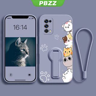 Ốp lưng cho Realme 7 pro, realme 7i, realme c17, ốp điện thoại mềm, silicone lỏng, chống sốc, thiết kế mới, thẩm mỹ, hình mèo hoạt hình với giá đỡ YTXZDZMM01