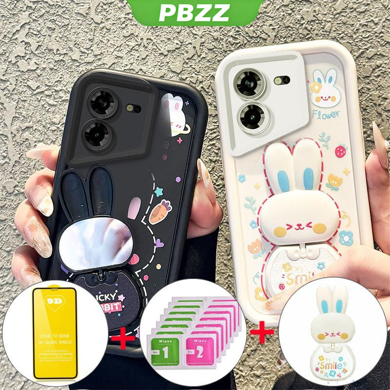 Ốp Lưng Cho TECNO POVA 5 Pro 5G TECNO Spark 30 Pro 30c 5G Spark 30 20 Pro 4g Vỏ Điện Thoại Silicon Chống Sốc Thiết Kế Mới Thỏ Thẩm Mỹ Có Giá Đỡ Và Phim Mềm JTMCETZJ01