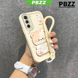 Ốp Lưng PBZZ Cho SAMSUNG S20 S22 s21 fe s21 ultra S20 S22 s21 plus 5G Vỏ Mềm Thiết Kế Mới Thẩm Mỹ Gương Mèo Dễ Thương Có Giá Đỡ & Dây Buộc Cho Bé Trai Đen JTDTMZJ04