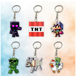Móc Khóa Mica Keychain Minecraft Dễ Thương phụ kiện trang trí chibi dễ thương