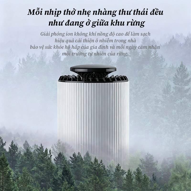 Máy Lọc Không Khí Mini Bộ Lọc HEPA Đèn UV Diệt Khuẩn Khử Mùi Tạo Ion Âm Gia Đình Văn Phòng Ô Tô
