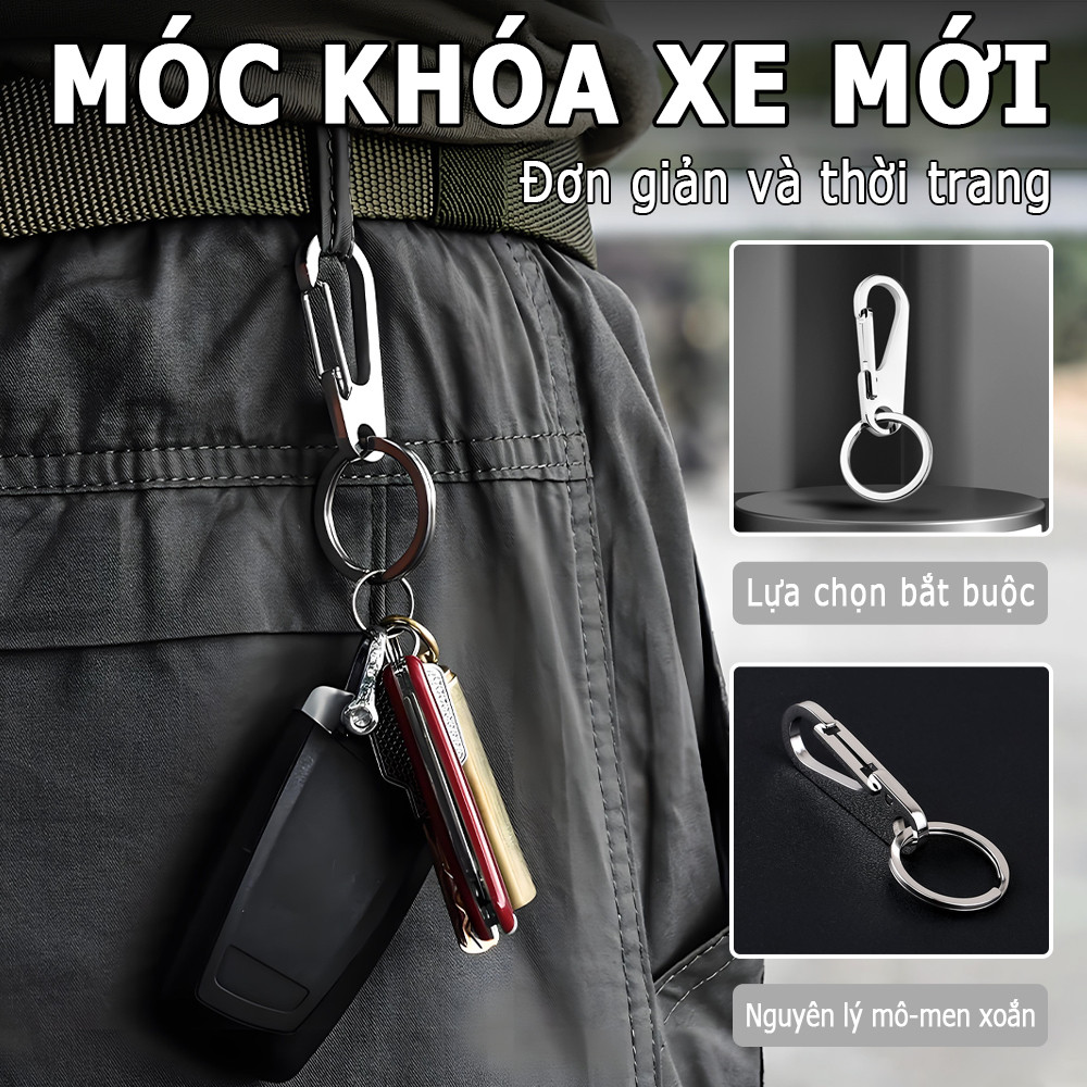 Thép không gỉ 304 móc khóa xe móc khóa quà tặng móc khóa nam eo treo khóa móc khóa đơn giản hiện đại móc khóa