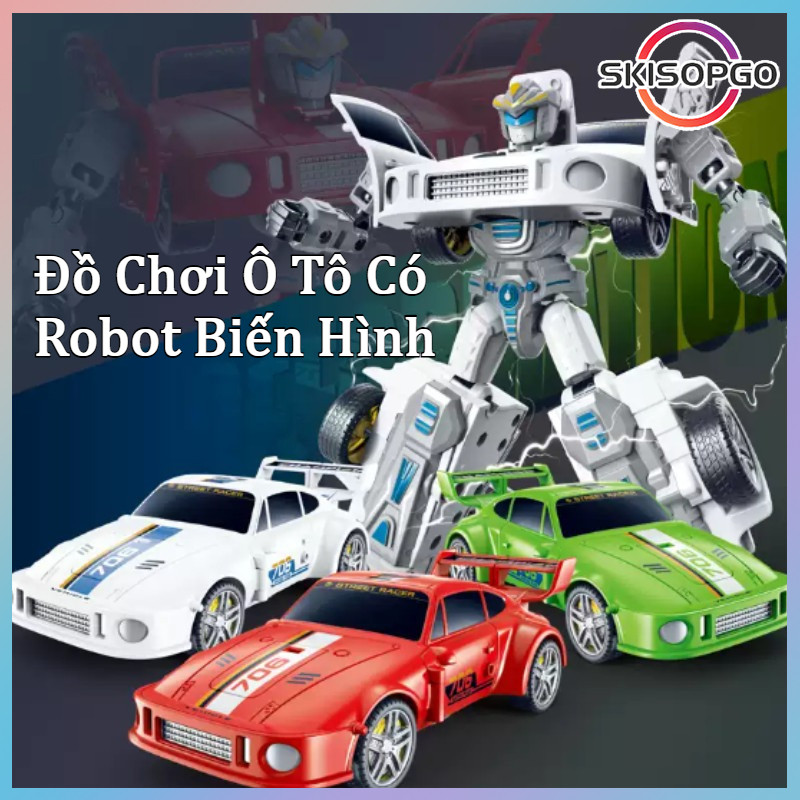 【SKISOPGO】Đồ Chơi Ô Tô Có 2 in 1 Xe Robot Biến Hình,Đồ Chơi Lắp Ráp Xếp Hình Mô Hình,quà tặng ngày trẻ em