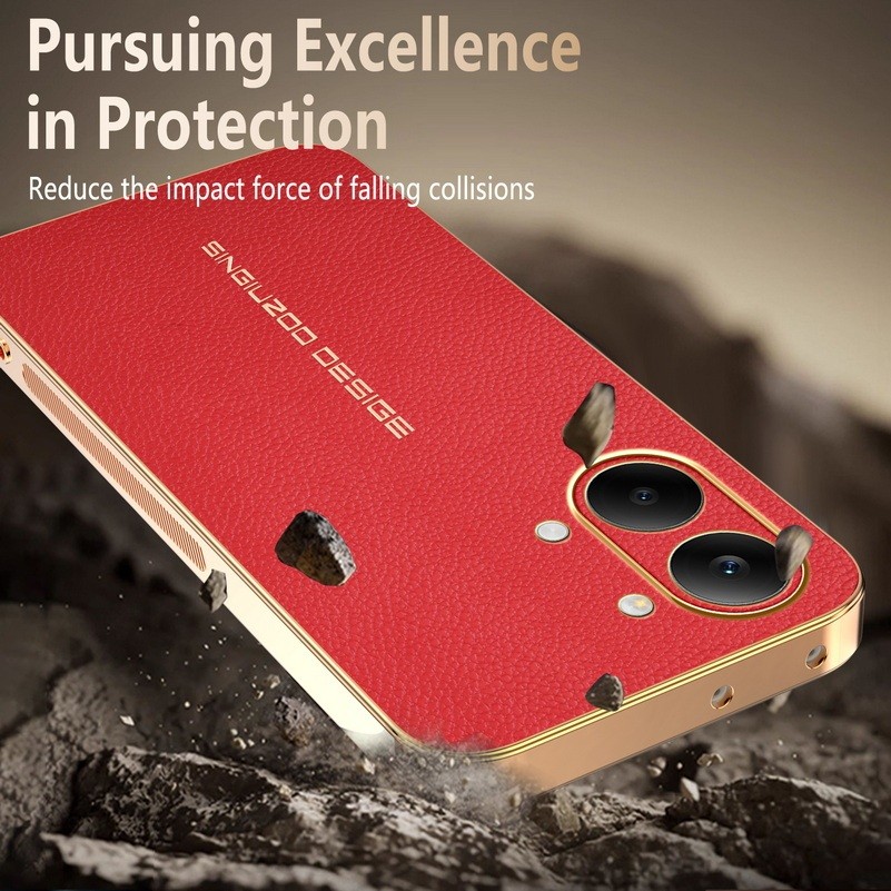 Ốp khung mạ điện bằng da vải thiều cổ điển cho Xiaomi poco x8 x7 x6 pro max f8 f7 f6 Redmi Turbo 5 Max 4 pro Vỏ cảm giác da Camera Vỏ bảo vệ chống sốc