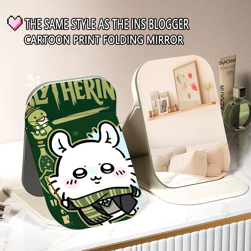 Chiikawa Slytherin Gương Trang Điểm Gập Đa Năng, Phù Hợp Dùng Văn Phòng Du Lịch