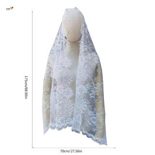 Khăn choàng cưới ren đen Mantilla dài dành cho nữ