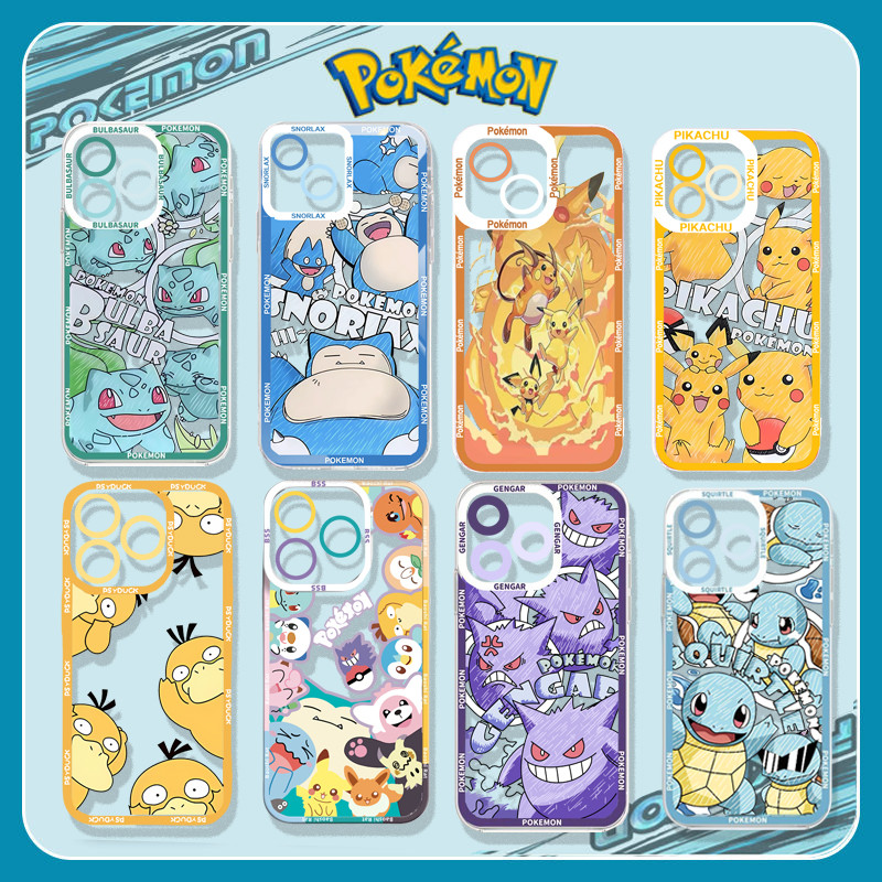 Ốp Lưng Anime Psyduck Pikachu Pokemen Cho Redmi 15C 14C A5 A3 13 13C 4G 5G 12C 10C 10 POCO C65 A2 A1 Ốp Điện Thoại Silicon Mềm Trong Suốt