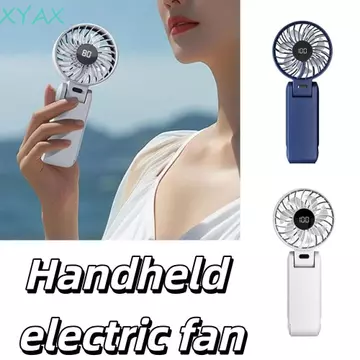 Quạt cầm tay mini XYAX, Quạt USB cầm tay 5 tốc độ có thể sạc lại, Màn hình kỹ thuật số cầm tay mini mạnh mẽ yên tĩnh Quạt treo cổ động cơ không chổi than Sử dụng tại nhà