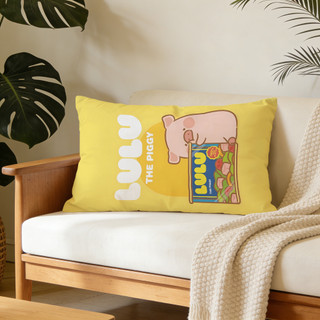 Vỏ gối hình chữ nhật bằng vải Polyester in một mặt Lulu The Piggy, Trang trí động vật hoạt hình dễ thương, Món quà thiết thực cho bạn bè (Không bao gồm chèn gối).