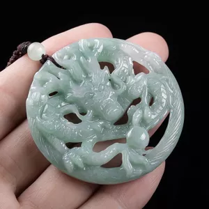 Phong Cách Mới - Mặt Dây Chuyền Ngọc Cửu Long Hai Mặt, Thiết Kế Rồng Cung Hoàng Đạo, Mang Lại May Mắn Cho Nam Và Nữ