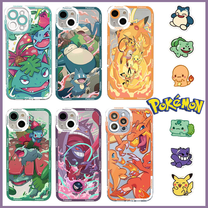 Ốp Điện Thoại Cho OPPO Reno 3 4 5 6 7 8 10 Pro Plus 6Z 5Z 7Z 8Z 8T A74 A37 A5S Vỏ Chống Sốc Hoạt Hình Pokemon Pikachu Gengar Eevee Chất Lượng Cao Trong Suốt Thời Trang TPU