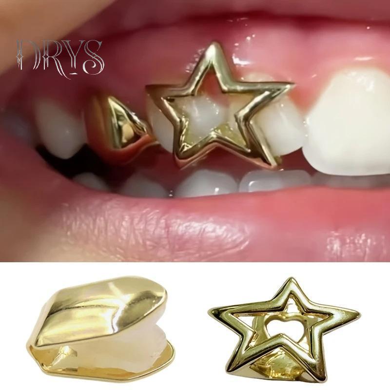 (TFT) Grillz Răng Miệng Phong Cách Y2K Punk Hình Pentagram Mới