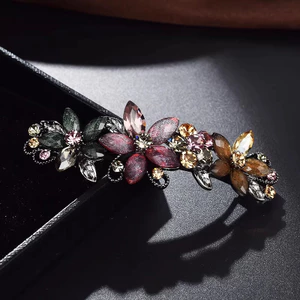 MAUROPOLI [Sẵn sàng] Phụ kiện tóc màu sắc phong cách mới Kẹp tóc hoa pha lê sang trọng dành cho nữ miễn phí Mẹ bên Nổ Clip mỏ vịt nhỏ Kẹp tóc