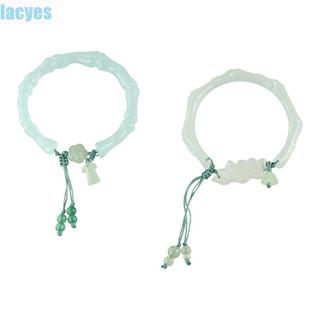 Vòng tay hoa sen LACYES, cổ ánh trăng trắng 58mm, trang sức phong cách thời trang trong suốt nữ