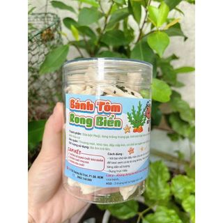 Bánh ăn dặm tôm rong biển hữu cơ tách muối ( cho bé từ 7-8m) hộp 300ml ( không phải 300gr vì bánh nhẹ xốp)