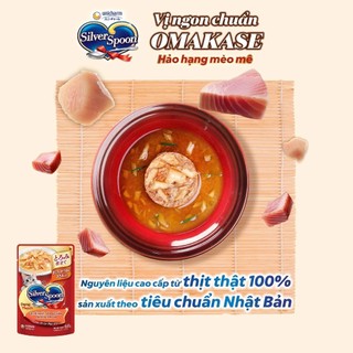 Pate Silver Spoon thùng 48 gói thức ăn ướt cho mèo dạng sốt/dạng thạch gói 60g