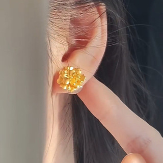 Mới Bông Tai Mẫu Đơn Vàng Retro, Ánh Sáng Cao Cấp, Phụ Kiện Thời Trang