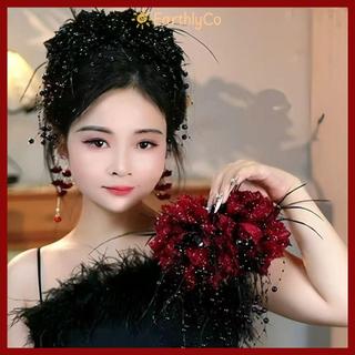 Kẹp Tóc Hoa EarthlyCo Cho Bé Gái - Tua Rua & Sequin Nhựa Thời Trang