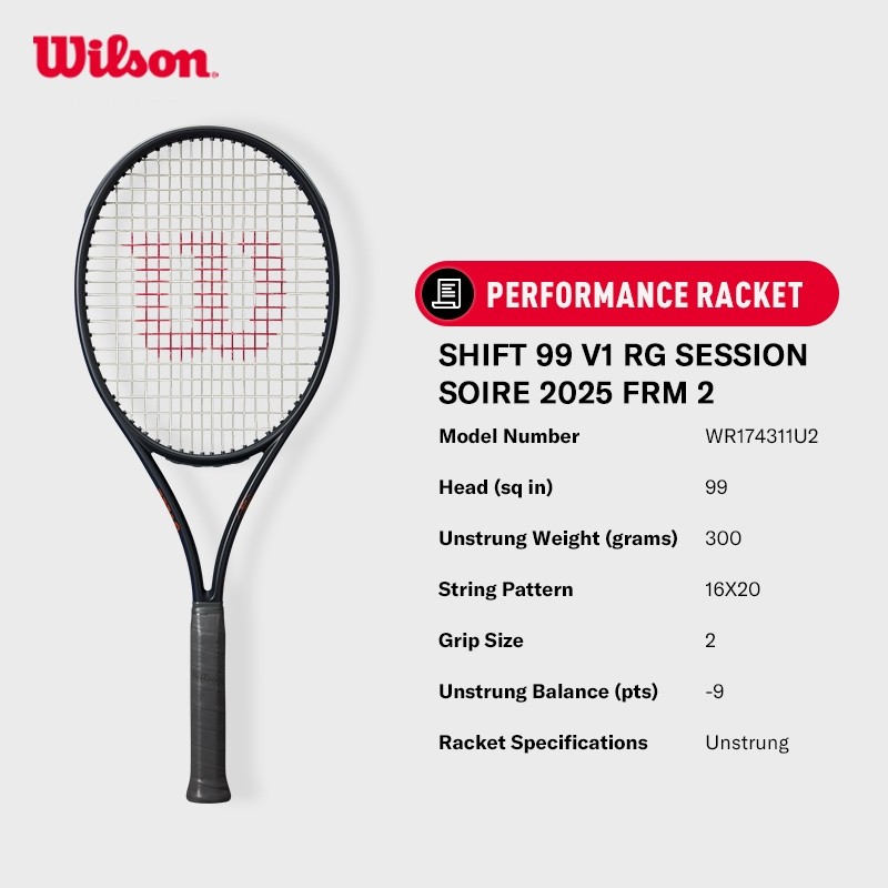 Wilson Shift 99 V1 RG Session Soire 2025 FRM Vợt Tennis Chưa Căng Dây WR174311U