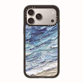 CASECASE X Deep blue ocean Case Black Edge & Brown Clear Hard Từ Hút Tác Động Cho Apple IPhone 12 13 14 15 16 17 Pro Max Air Plus