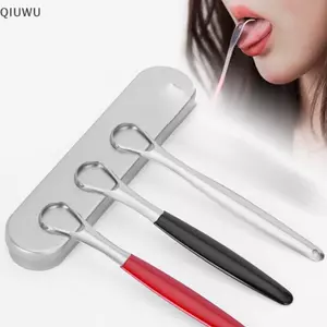 QIUWU Dụng cụ cạo lưỡi bằng thép không gỉ Dụng cụ làm sạch lưỡi miệng y tế Bàn chải miệng có thể tái sử dụng.