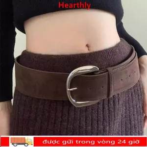 Pin Khóa Thắt Lưng Hearthly - Thiết Kế Da Lộn Sang Trọng, Thời Trang Cho Nữ