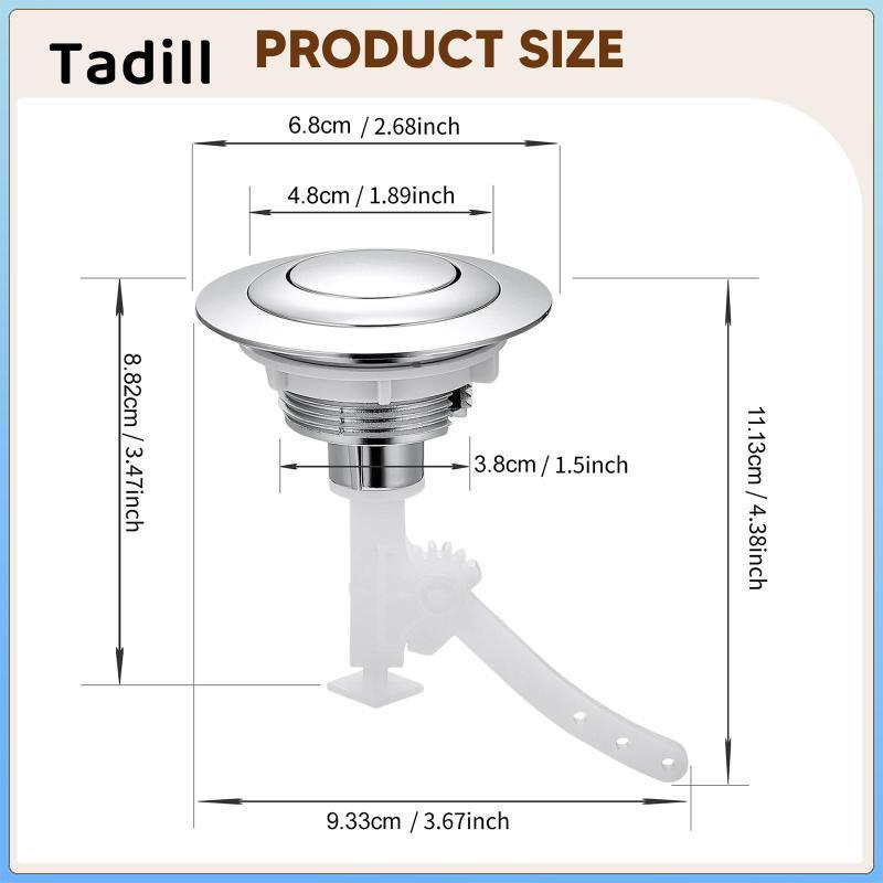 Nút xả bồn cầu nhấn đơn, thay thế tròn 40, 50 và 60 Mm, Nút bình nước vệ sinh cho phòng tắm, gia đình