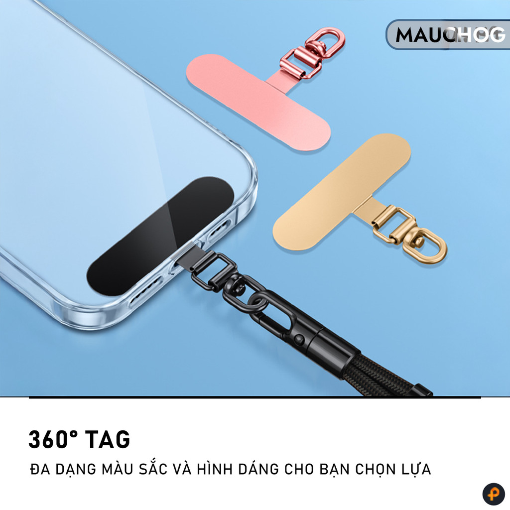 Tag Hợp Kim Mỏng Siêu Bền Xoay 360 Độ Cho Dây Đeo Điện Thoại
