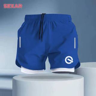 QG American Quick-Drying Lined Shorts Summer Track and Field Men's and Women's Running Training Anti-Wardrobe Malfunction Shorts Fitness Sports Pants Fashion aCz4