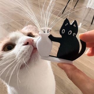 Tủ lạnh mèo JARREDIWWO, Acrylic Black Cat Pushing Cat Hair Collector, Cơ sở trang trí tưởng niệm thú cưng Mới lạ Sáng tạo Bình đựng tủ lạnh Trang trí văn phòng