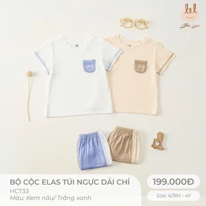 BỘ CỘC VẢI MODAL TÚI NGỰC DÀI CHỈ [ SIÊU MỀM, MÁT, MỊN CO DÃN VÀ THẤM HÚT ] SZ 6M -4Y (HCT33)